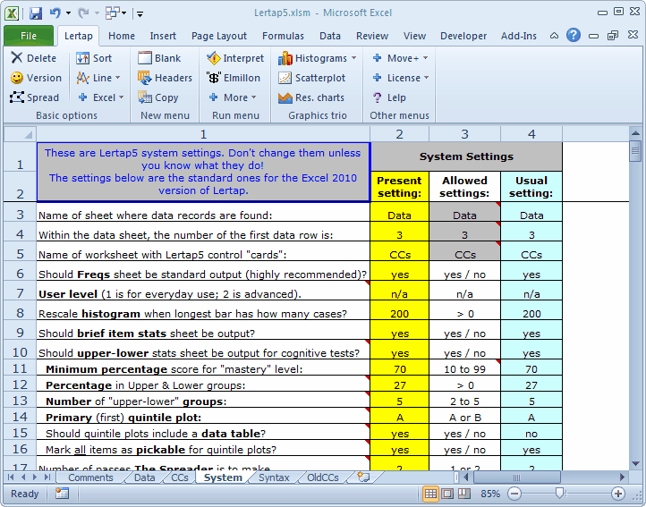 Lertap5SystemSheet